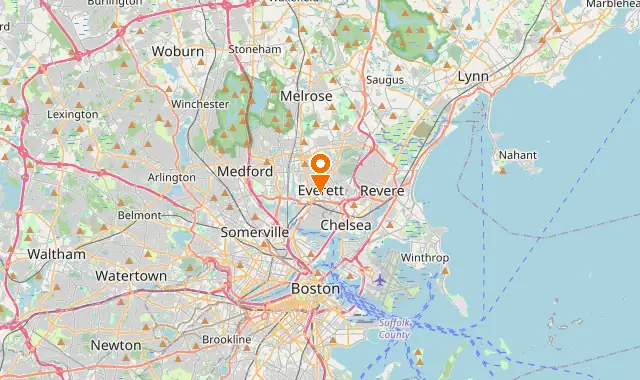 Street map of Everett, MA