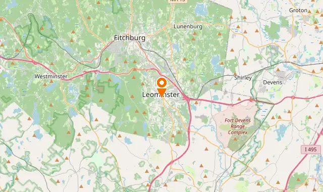 Street map of Leominster, MA