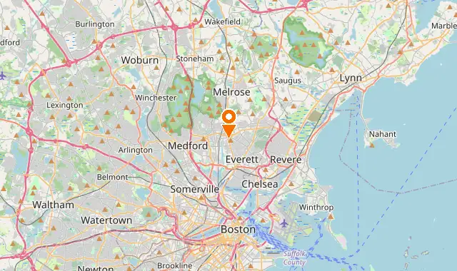 Street map of Malden, MA