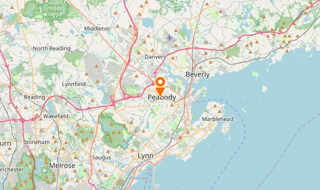 Street map of Peabody, MA