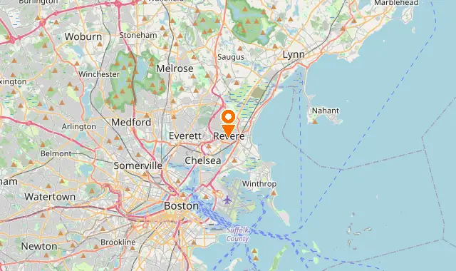 Street map of Revere, MA