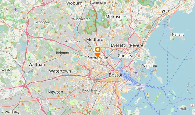 Street map of Somerville, MA