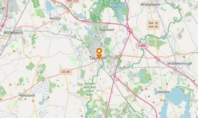 Street map of Taunton, MA