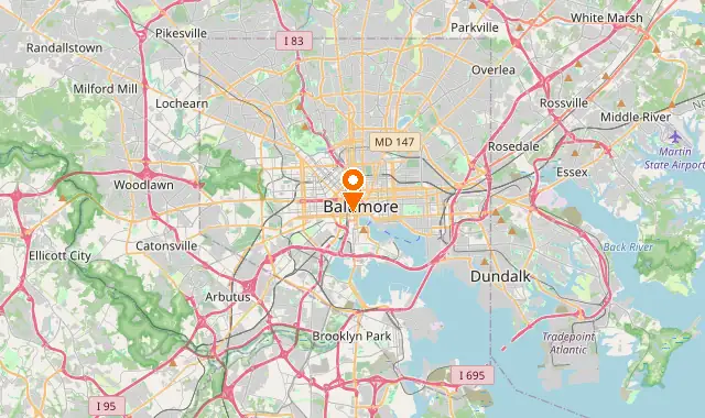 Street map of Baltimore, MD