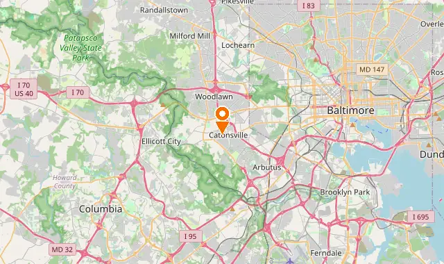 Street map of Catonsville, MD