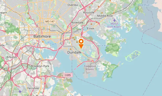 Street map of Dundalk, MD