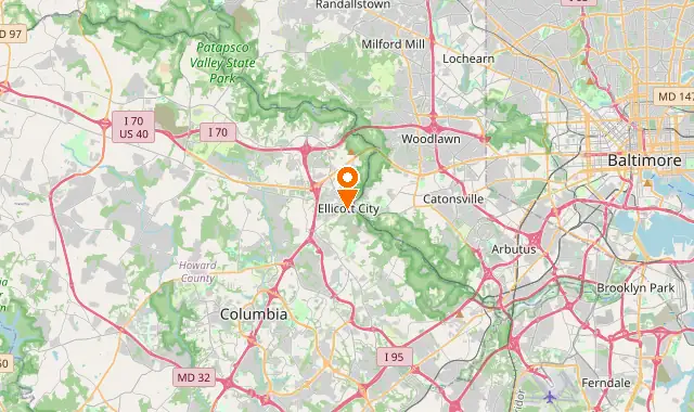Street map of Ellicott City, MD