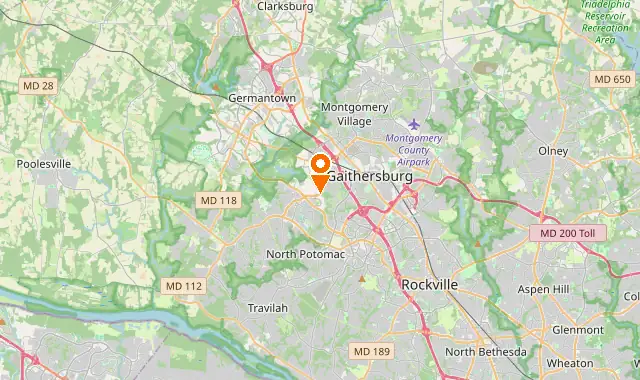 Street map of Gaithersburg, MD