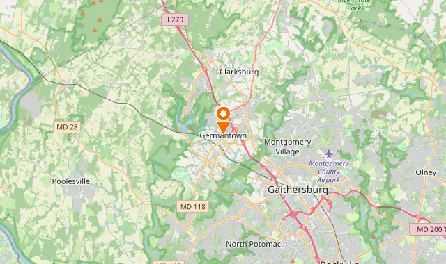 Street map of Germantown, MD