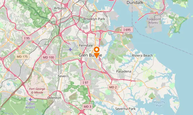 Street map of Glen Burnie, MD