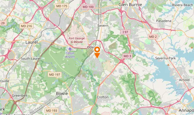 Street map of Odenton, MD