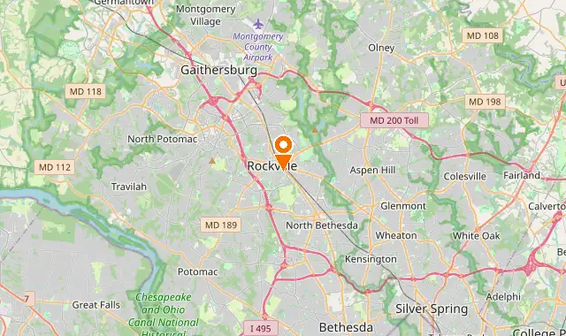 Street map of Rockville, MD