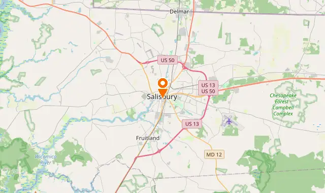 Street map of Salisbury, MD