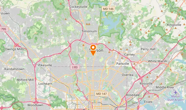 Street map of Towson, MD