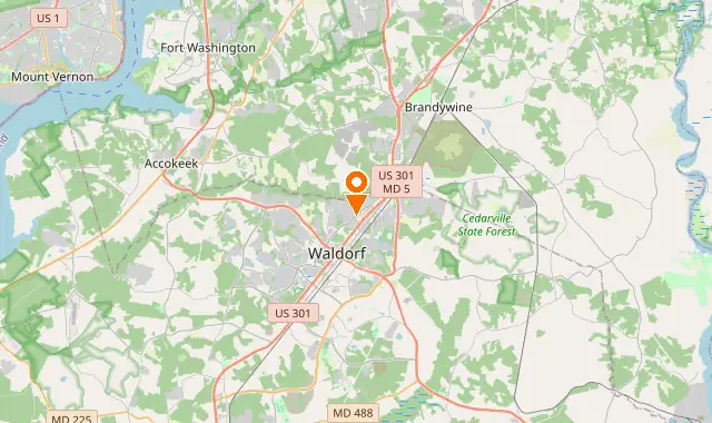 Street map of Waldorf, MD