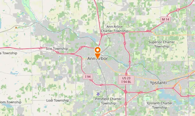 Street map of Ann Arbor, MI