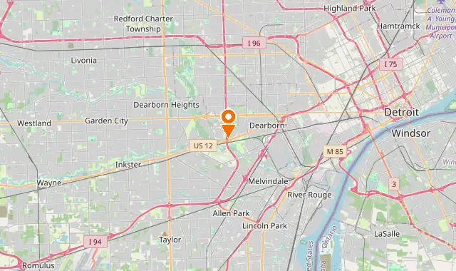 Street map of Dearborn, MI