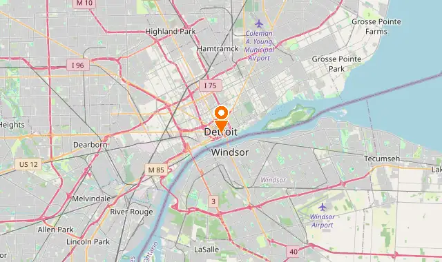 Street map of Detroit, MI