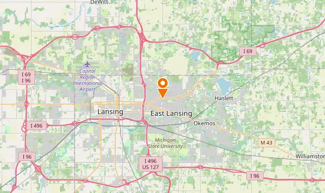 Street map of East Lansing, MI