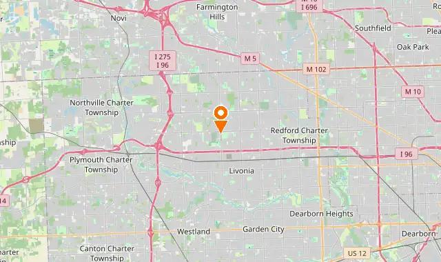 Street map of Livonia, MI