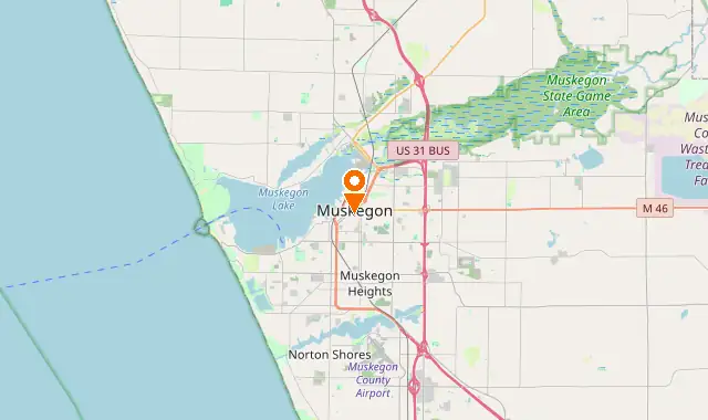 Street map of Muskegon, MI
