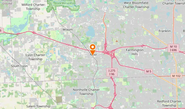 Street map of Novi, MI