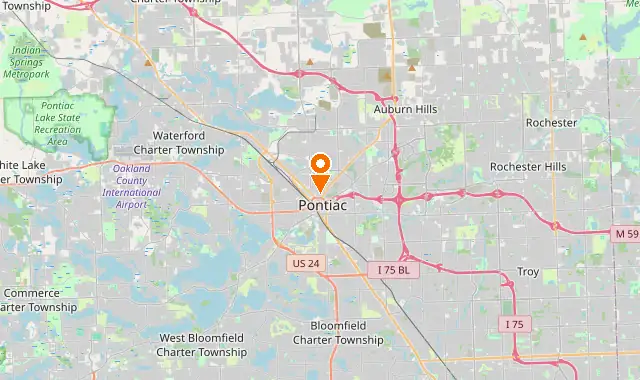Street map of Pontiac, MI