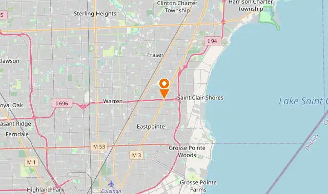 Street map of Roseville, MI