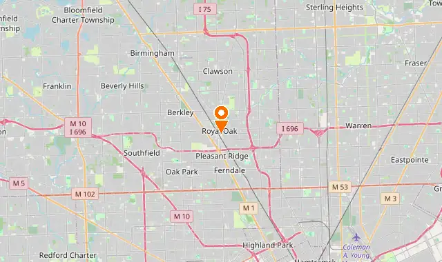 Street map of Royal Oak, MI