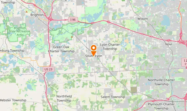 Street map of South Lyon, MI