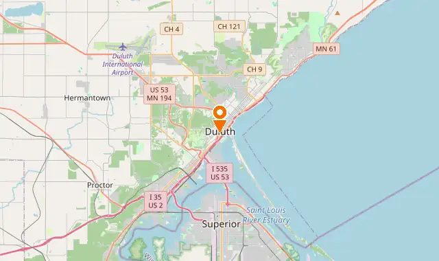 Street map of Duluth, MN