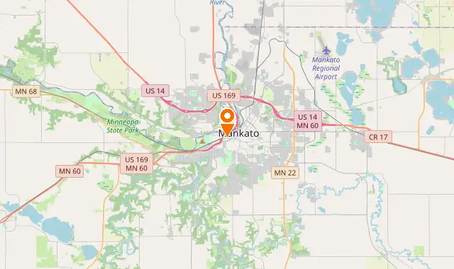 Street map of Mankato, MN