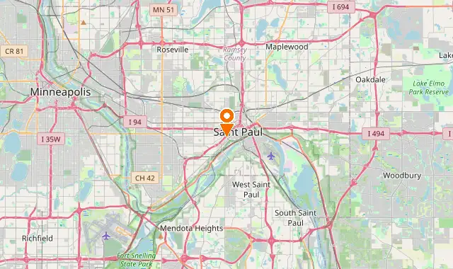 Street map of Saint Paul, MN