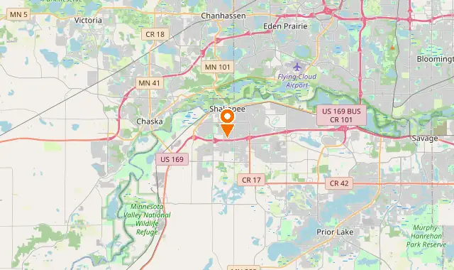 Street map of Shakopee, MN