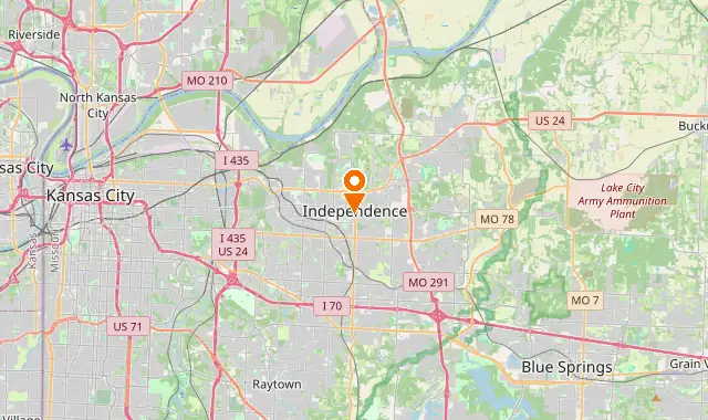 Street map of Independence, MO