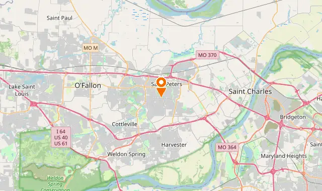 Street map of Saint Peters, MO