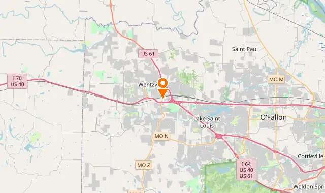 Street map of Wentzville, MO