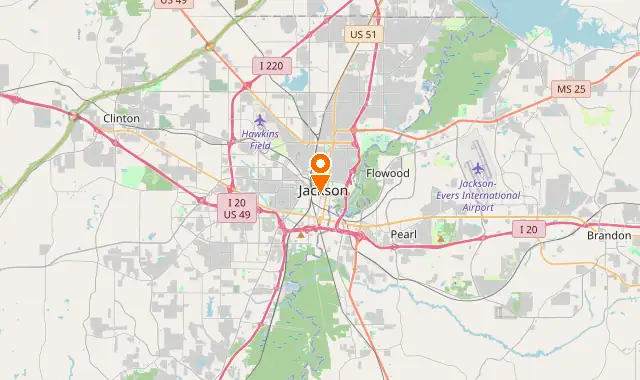 Street map of Jackson, MS