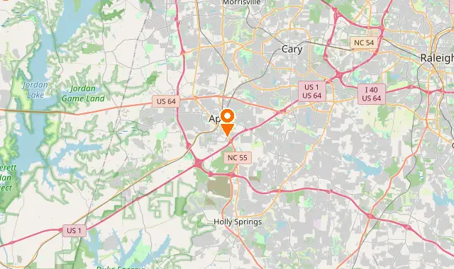 Street map of Apex, NC