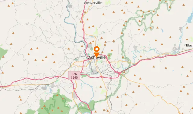 Street map of Asheville, NC