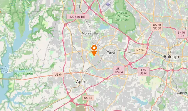 Street map of Cary, NC