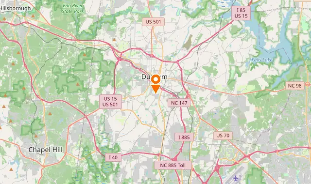 Street map of Durham, NC