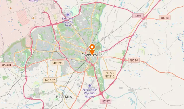 Street map of Fayetteville, NC