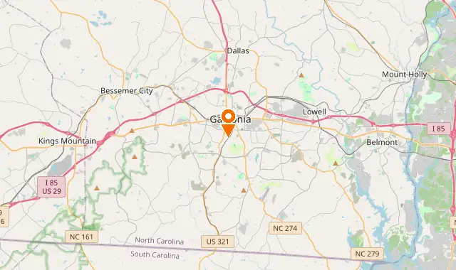 Street map of Gastonia, NC
