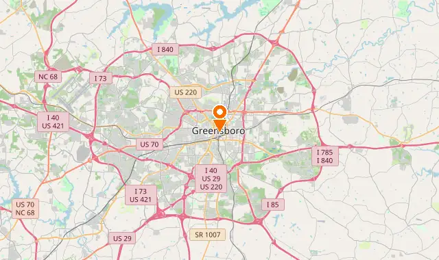 Street map of Greensboro, NC