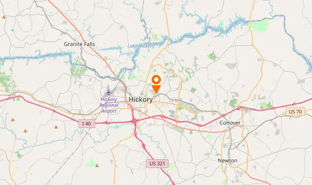 Street map of Hickory, NC