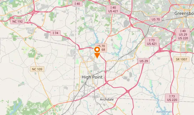 Street map of High Point, NC