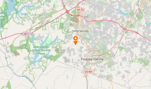 Street map of Holly Springs, NC