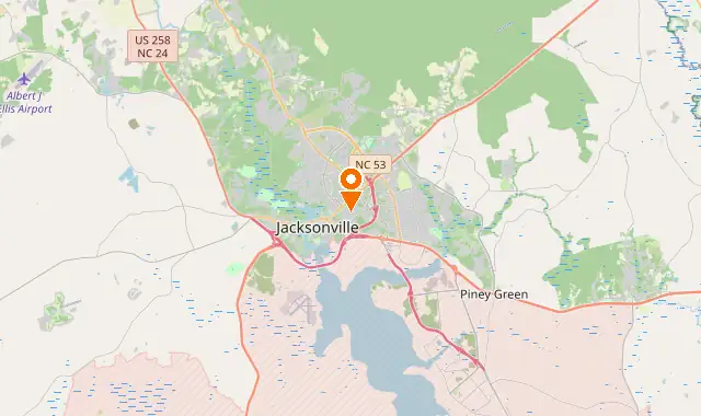 Street map of Jacksonville, NC