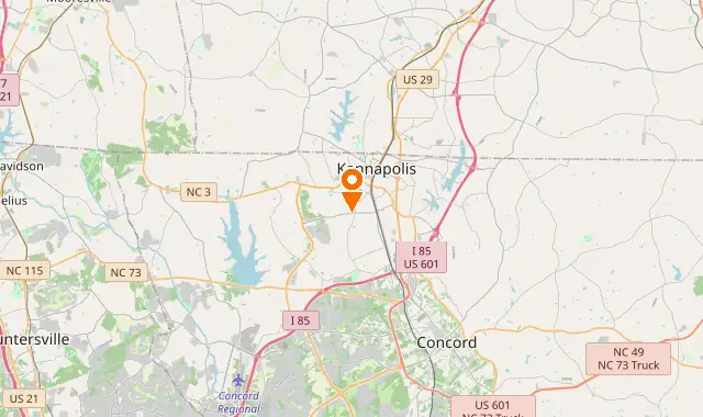 Street map of Kannapolis, NC
